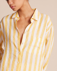 Blake Boyfriend Shirt in Yellow Awning Stripe