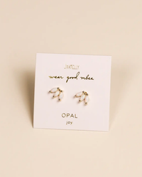 Opal Crown Stud - White