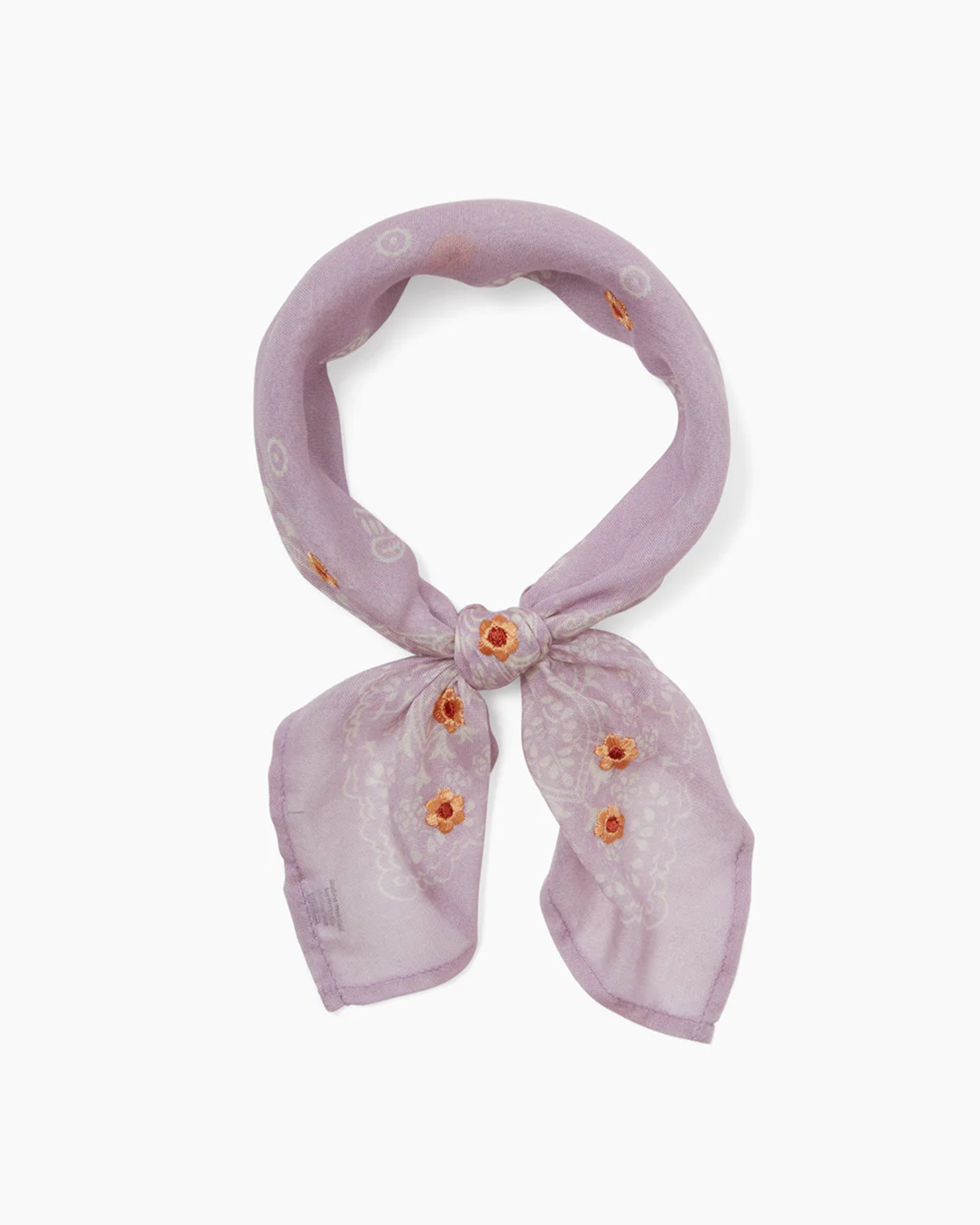 Chan Luu Tiny Emb Flower Bandana in Winsome Orchid - Bliss Boutiques