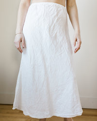 CP Shades Tanya Bias Cut Skirt HW Linen Twill in White 