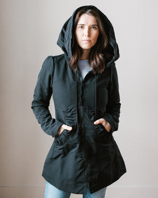 Mid Raincoat in Black