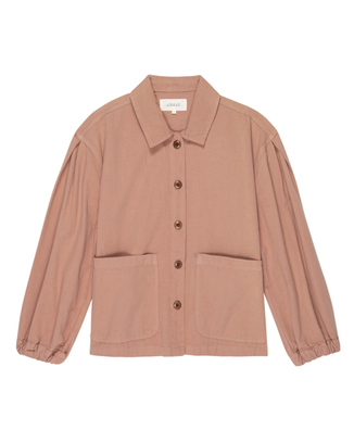 The Blouson Sleeve Chore Coat in Washed Rose