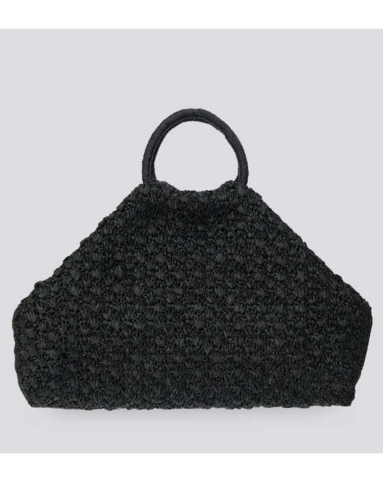 Clementine Bag in Black by Maison N.H Paris on a gray background.