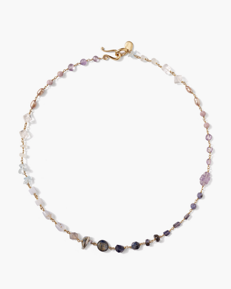 Daphne Beaded Necklace in Iolite Mix