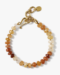 Chan Luu Fire Opal Beaded Bracelet with a gradient of orange to white stones and an 18k Gold Plated Sterling Silver clasp.