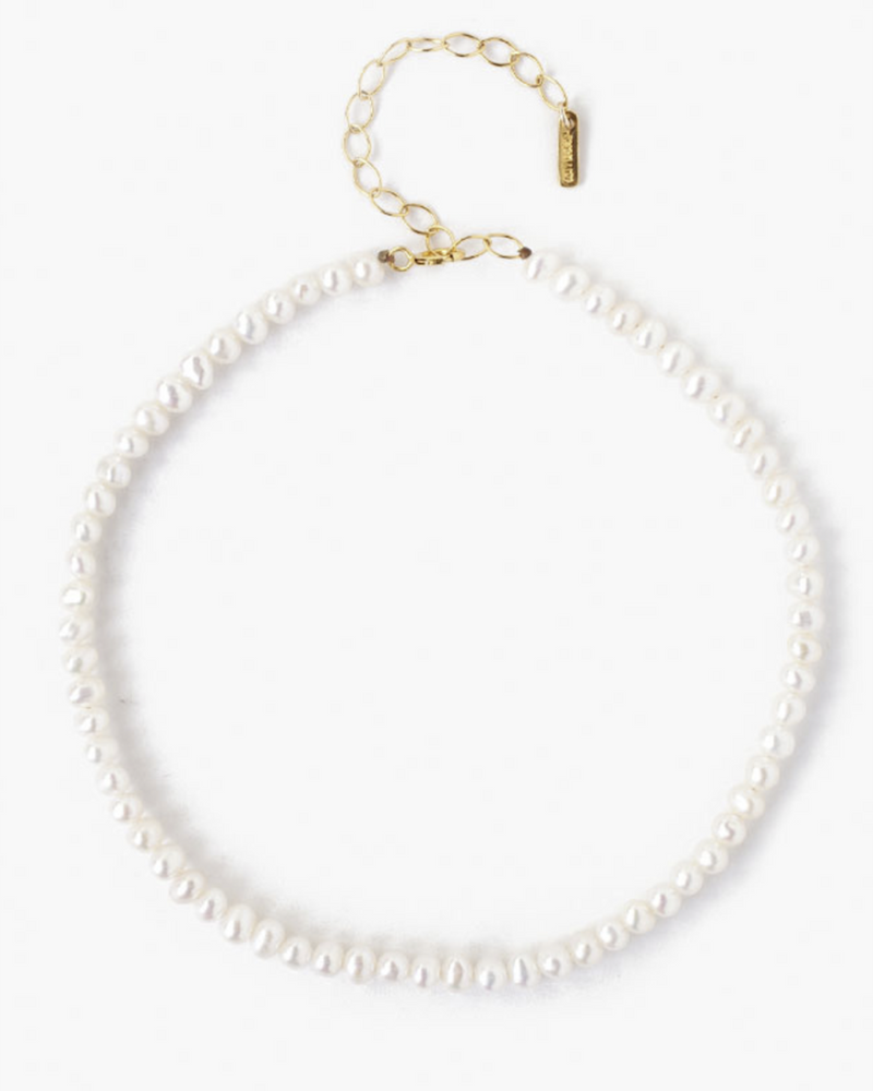 CL Anklet in White Pearl