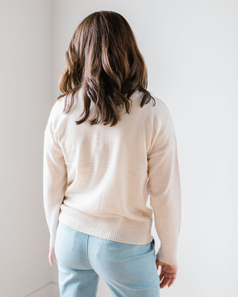 525 Clothing Relaxed Pocket Cardigan in Cream
