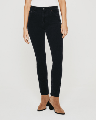 AG Jeans Denim Mari High Rise Slim Straight in 1Y Sulfur Black