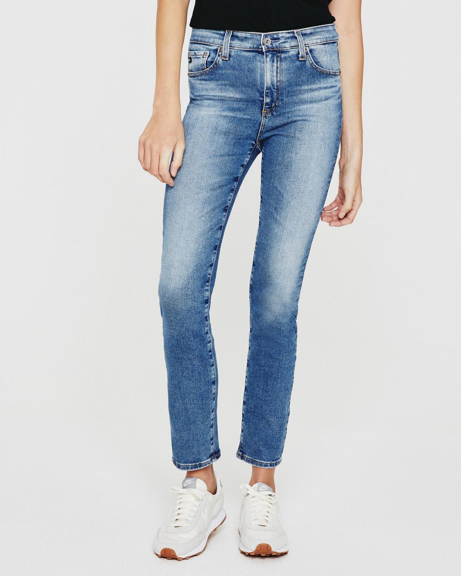 AG Jeans Mari High Rise Straight in Bluebell- Bliss Boutiques