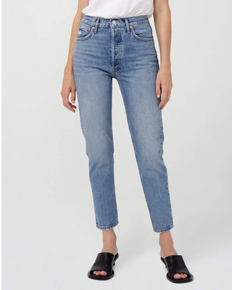 AGOLDE Denim Riley Crop in Endless