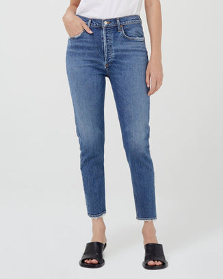 AGOLDE Denim Riley Crop in Silence