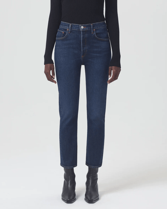 AGOLDE Denim Riley H/R Straight Crop in Divided