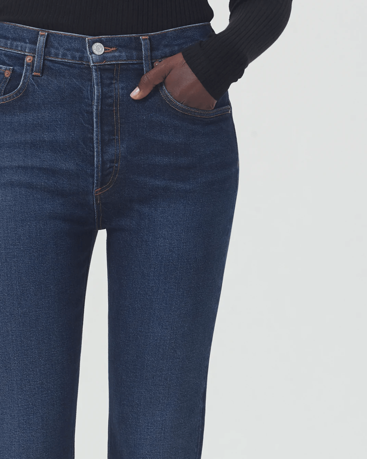 AGOLDE Denim Riley H/R Straight Crop in Divided