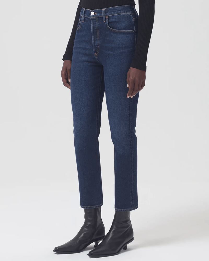 AGOLDE Denim Riley H/R Straight Crop in Divided