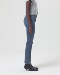 AGOLDE Denim Riley H/R Straight Long in Cypher