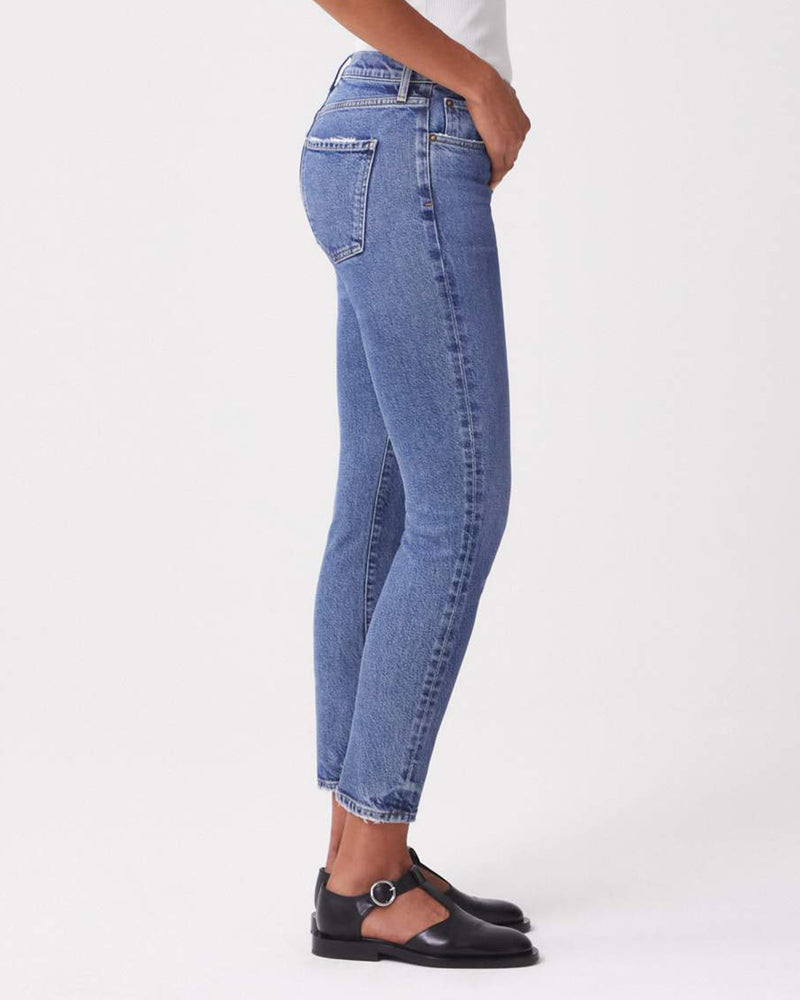 melodi jøde Atomisk AGOLDE Toni Mid Rise Slim Straight in Dime - Bliss Boutiques