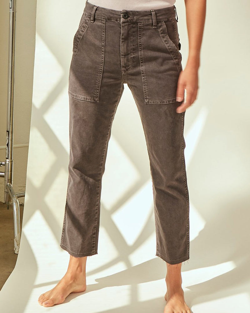 AMO Denim Easy Army Trouser in Washed Black