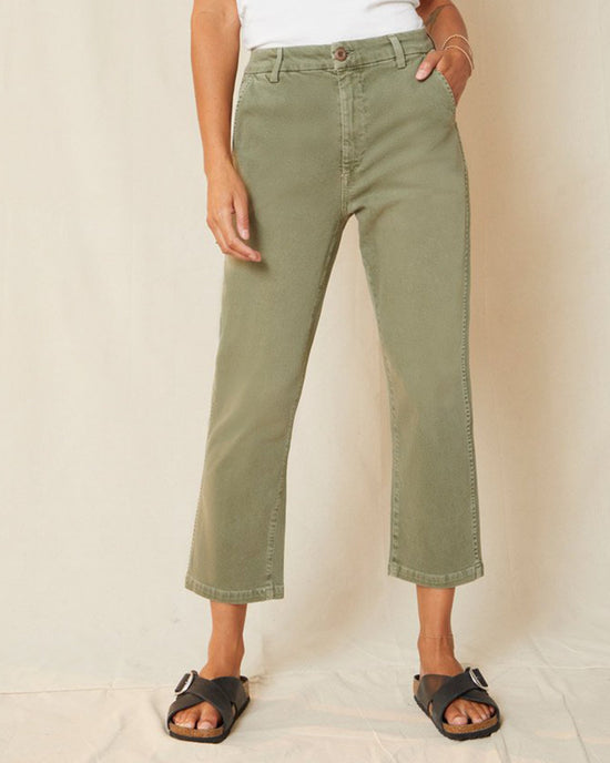AMO Easy Trouser Relaxed Crop Straight in Surplus 