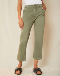 AMO Easy Trouser Relaxed Crop Straight in Surplus 