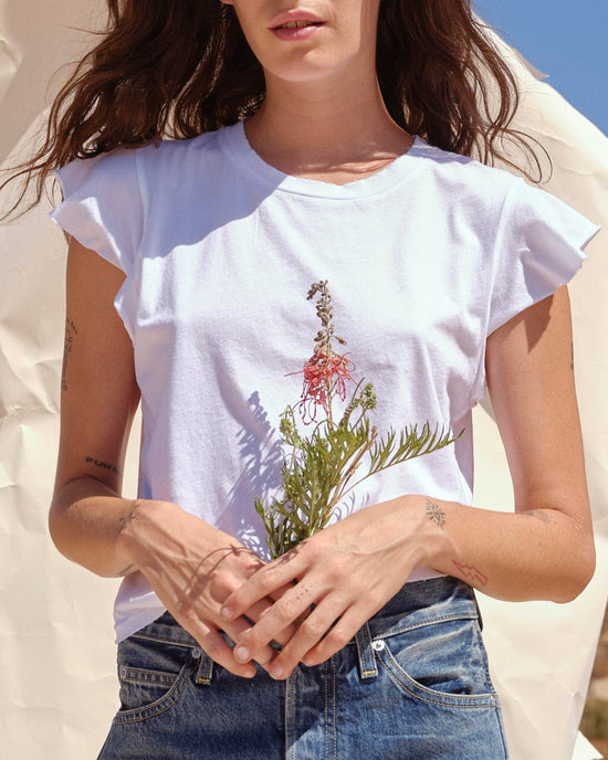 AMO Flutter Tee in White 