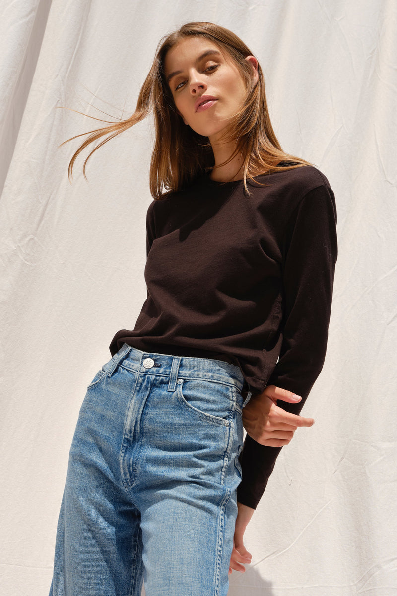 AMO Clothing L/S Babe Tee in Black