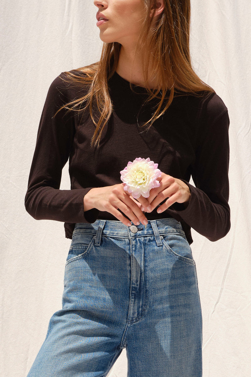 AMO Clothing L/S Babe Tee in Black