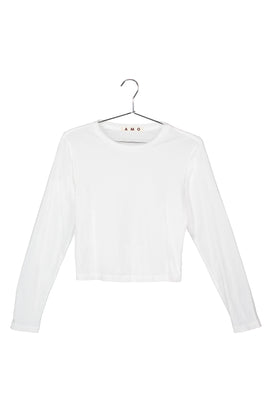 AMO Clothing L/S Babe Tee in White