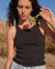 AMO Clothing Long Rib Tank in Vintage Black