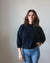Autumn Cashmere Clothing Drop Shoulder Crew w/ Blouson Sleeve in Navy Blue
