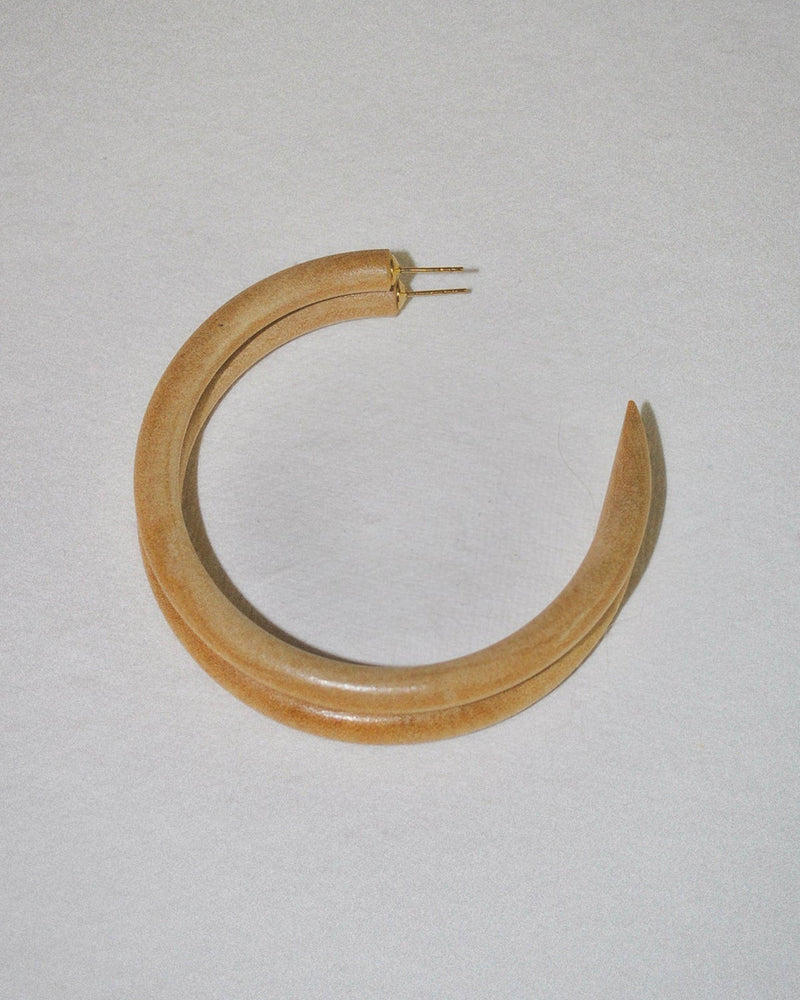B&L Jewelry Driftwood C Hoop in Large in Driftwood