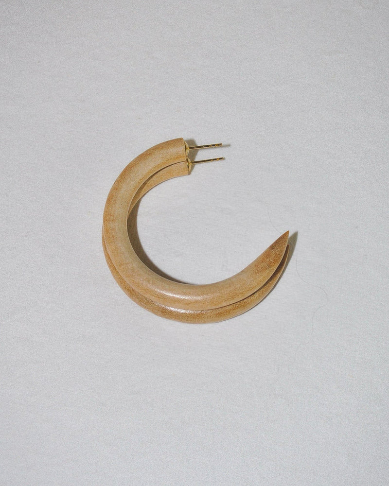B&L Jewelry Driftwood C Hoop in Small in Driftwood