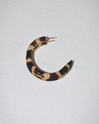 B&L Jewelry Leopard C Hoop in Small in Leopard