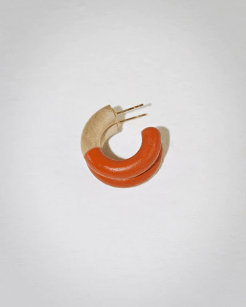 B&L Jewelry Rust Mini Dip Hoop in Rust