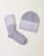 Barefoot Dreams Accessories Dove Gray CC Hthr Stripe Beanie/Sock Set in Dove Gray
