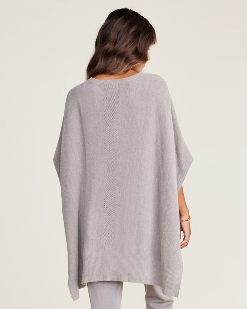 Barefoot Dreams Clothing CCUL Hi Low Poncho w/ Side T in Nickel