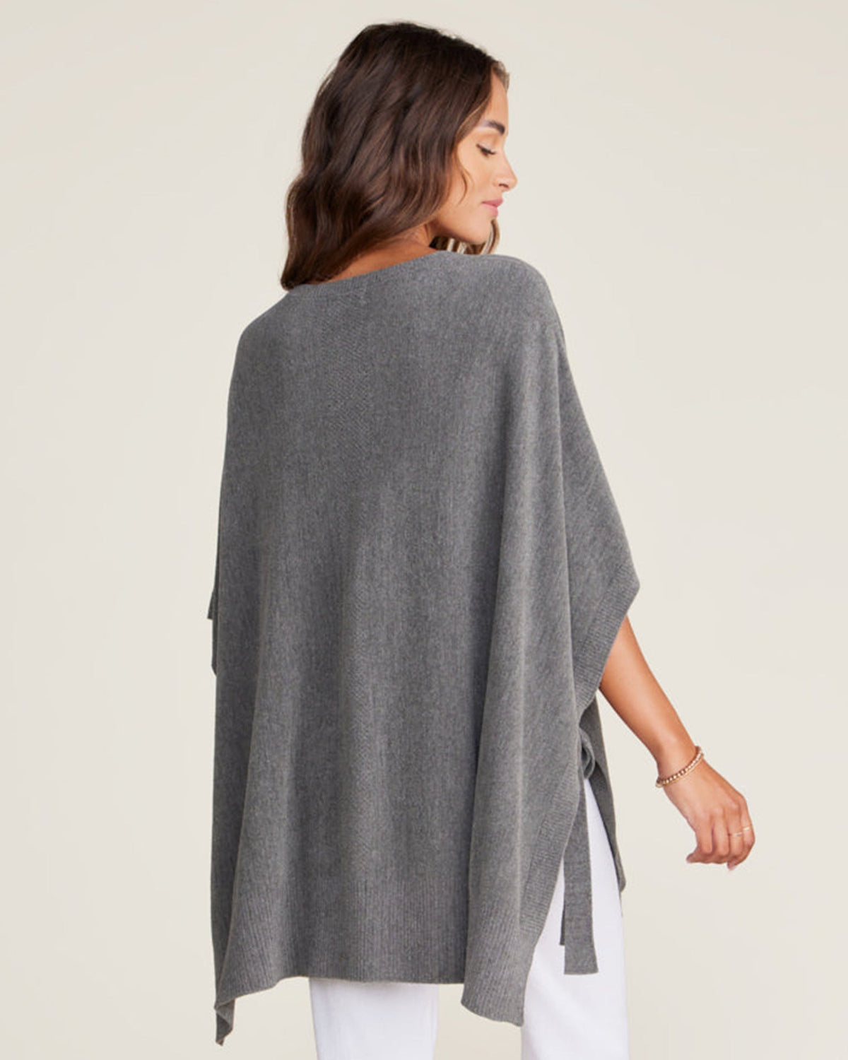 Barefoot Dreams Clothing CCUL Hi Low Poncho w/ Side T in Olive Branch