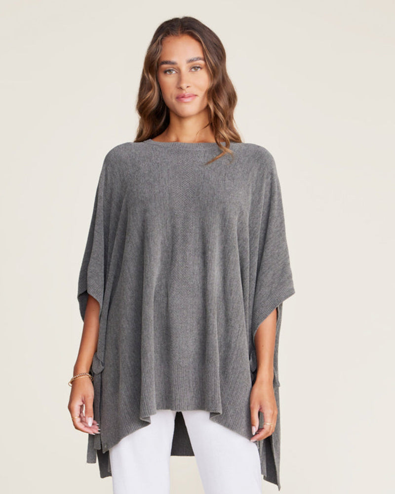 Barefoot Dreams Clothing CCUL Hi Low Poncho w/ Side T in Olive Branch