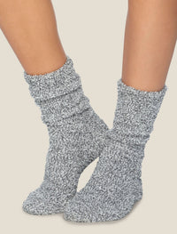 Barefoot Dreams Accessories Graphite/White / O/S Cozychic Heathered Socks in Graphite & White
