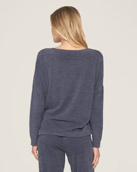 Barefoot Dreams Cozychic Ultra Light Slouchy Pullover in Pacific Blue