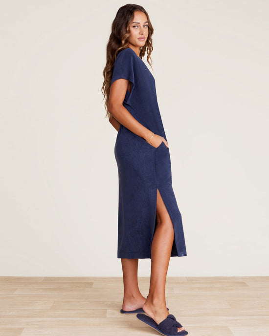 Barefoot Dreams Cozyterry Caftan in Indigo 