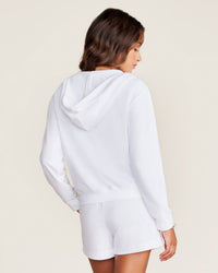 Barefoot Dreams Cozyterry Cross Over Hoodie in Sea Salt 