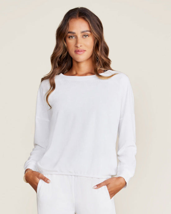 Barefoot Dreams Cozyterry Dolman Pullover in Sea Salt 