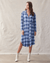 Bella Dahl Clothing Hi/Lo Maxi Dress in Indigo Heather Plaid