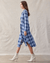 Bella Dahl Clothing Hi/Lo Maxi Dress in Indigo Heather Plaid