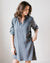 Bella Dahl Clothing L/S A Line Shirtdress in Silver Storm