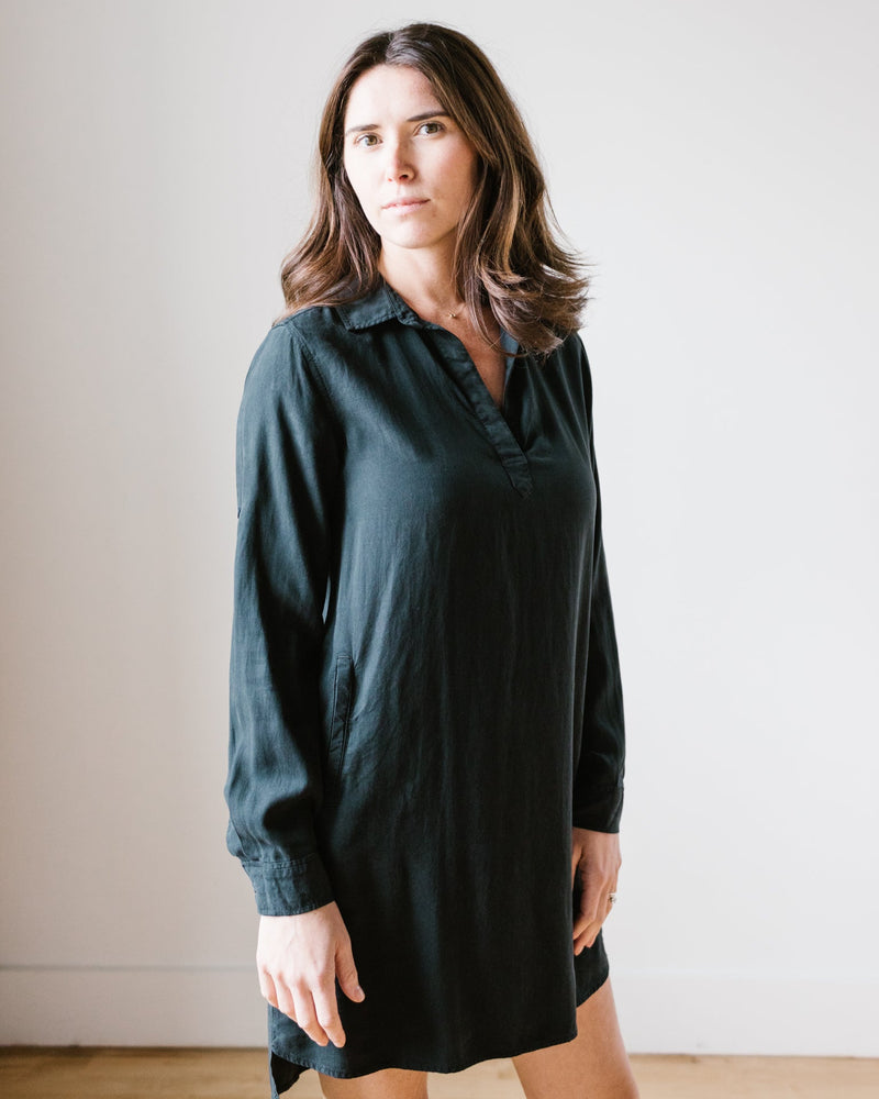 Bella Dahl Clothing L/S A Line Shirtdress in Vintage Black