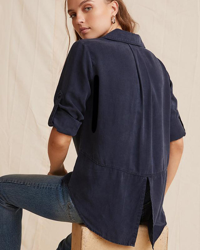 Bella Dahl Clothing Split Back Button Down in Endless Sea