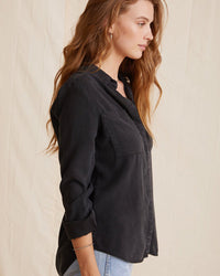 Bella Dahl Clothing Two Pocket Classic Button Up in Vintage Black