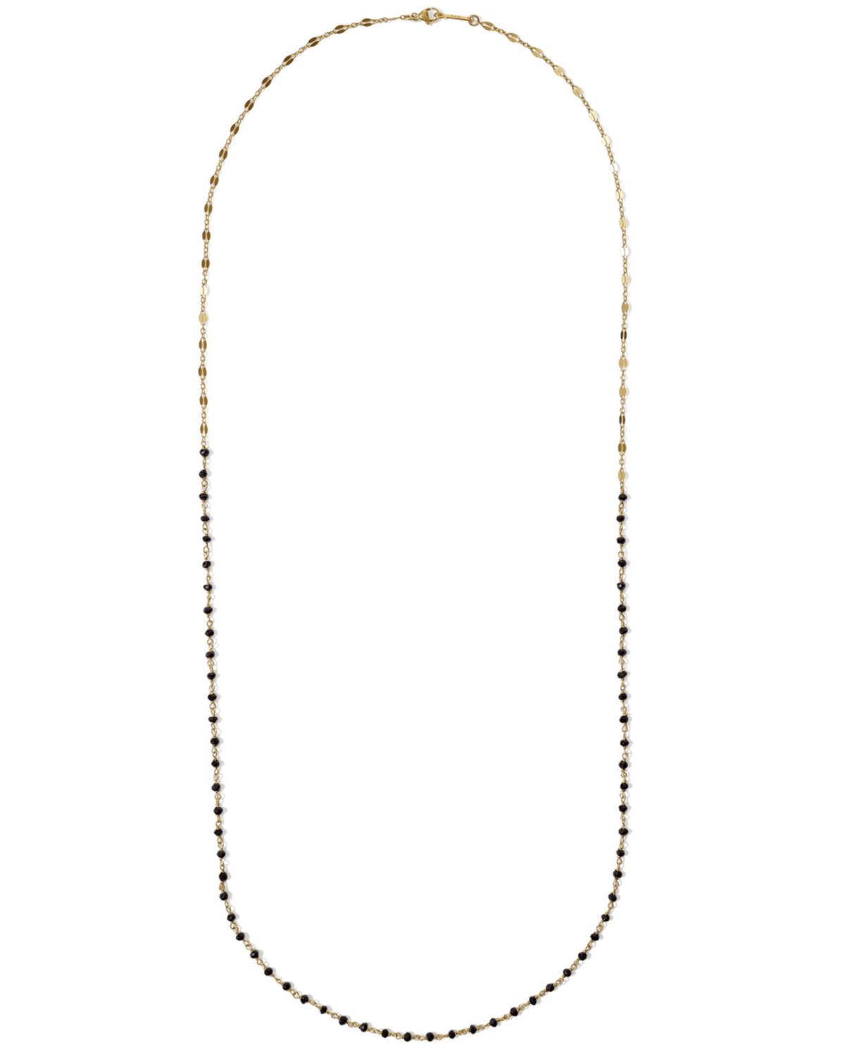 Chan Luu Jewelry Black Garnet/Gold 32" Wire Wrap Bead Necklace in Black Garnet w/ Gold