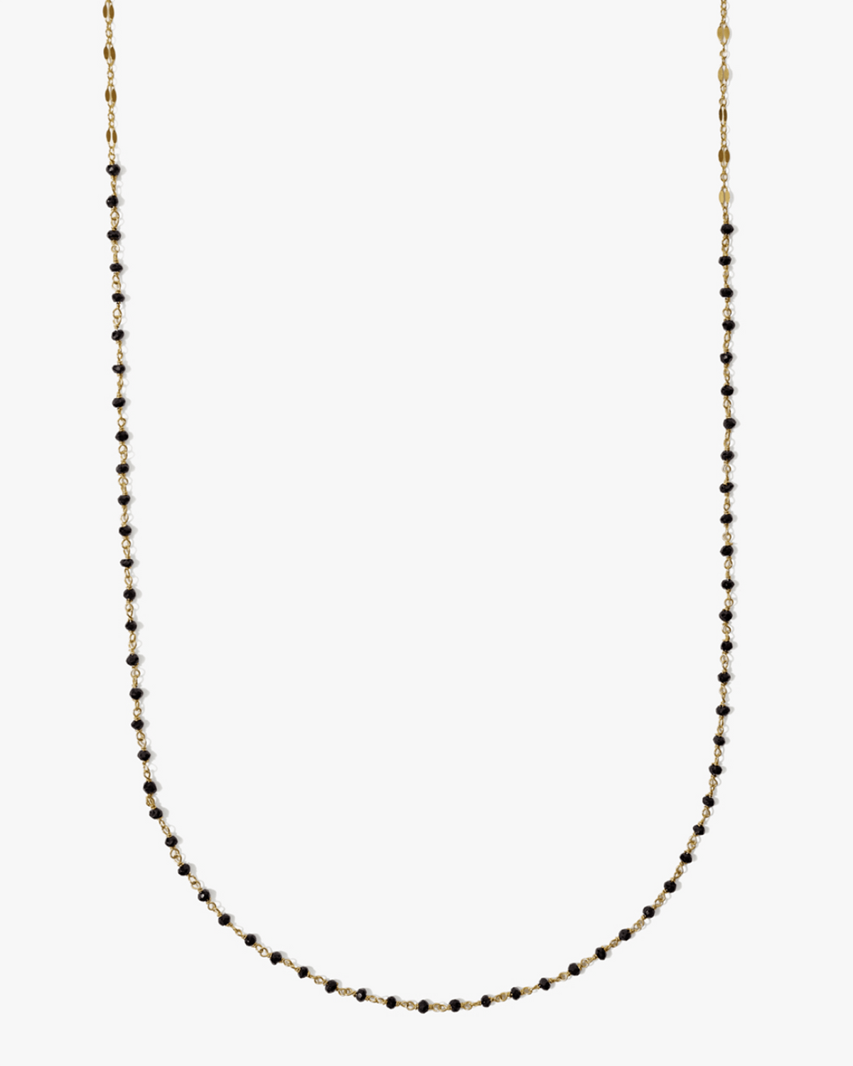Chan Luu Jewelry Black Garnet/Gold 32" Wire Wrap Bead Necklace in Black Garnet w/ Gold